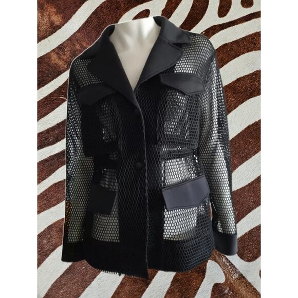 UTERQUE Cinch Waist Mesh Jacket SZ M - Picture 1 of 7